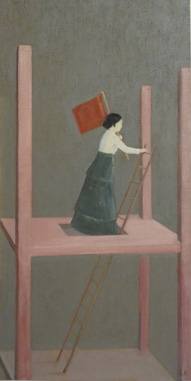 Leander Kaiser, Die rote Standarte (2. Version), 2019Black Painting, 2019